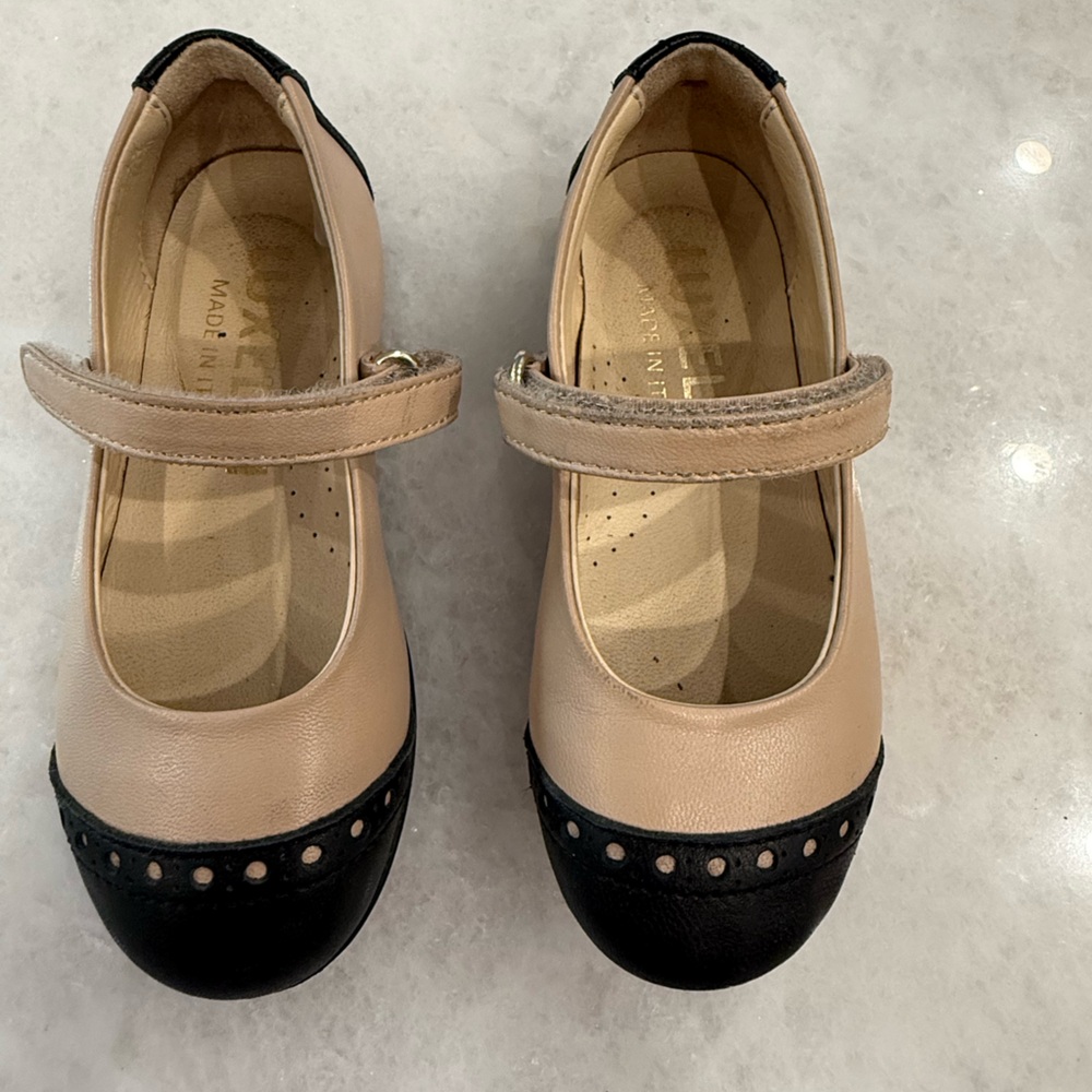 Luxelim Beige and Black Mary Jane Shoes